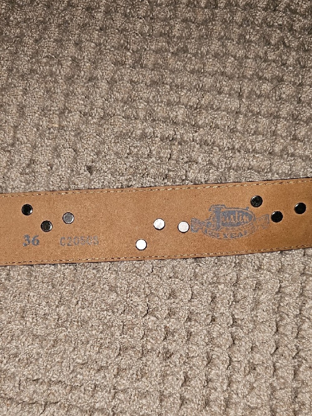 Justin Boots Vintage Brown Tooled Leather Belt with Heart Crystal Buckle - Picture 2 of 5